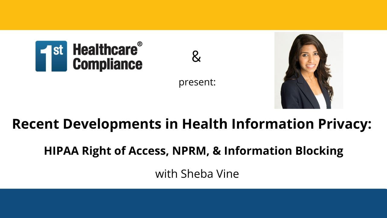 Recent Developments in Health Info Privacy