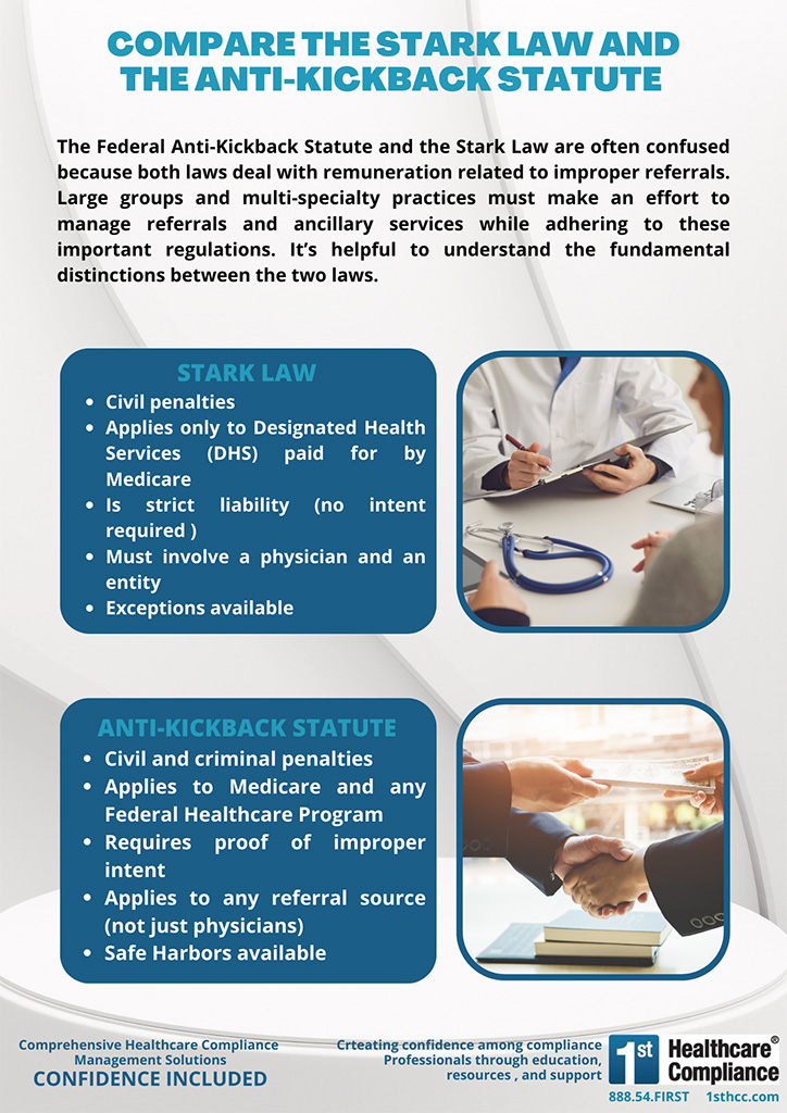 Infographic Compare the Stark Law and AntiKickback Statute First Healthcare Compliance